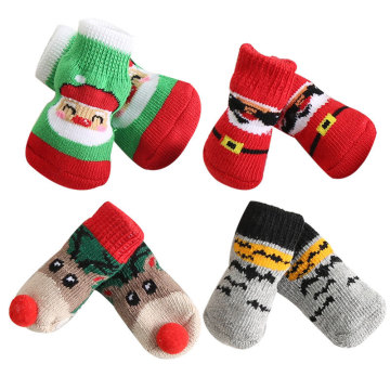 Weihnachtsmann Socken Haustier Hunde Katzen kleine und mittelgroße Hunde Herbst und Winterwärme Elastizitätsschuhe Zubehör versorgen